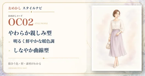 OC02 やわらか親しみ型・明るく鮮やかな暖色調・しなやか曲線型