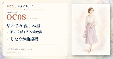 OC08 やわらか親しみ型・明るく穏やかな寒色調・しなやか曲線型