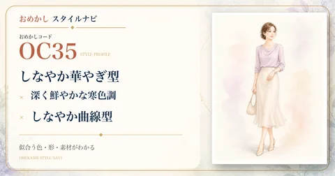 OC35 しなやか華やぎ型・深く鮮やかな寒色調・しなやか曲線型